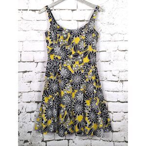 JONES NY Boho Cottage Bold Floral Fit Flare Dress Stretch Summer Spring Size 8